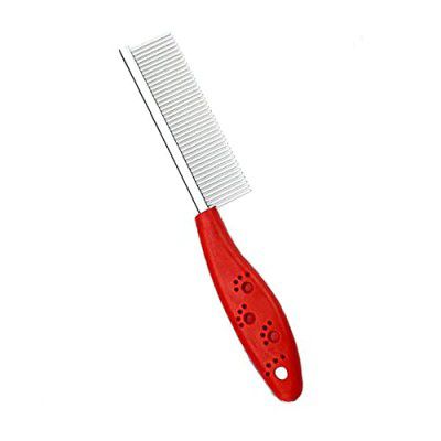 RvPaws Dog Cat Grooming Comb, One Sided Stainless Steel Round Teeth Pin Pet Combs for Grooming Small Large Dogs Cats, Color May Vary