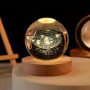 Rylan 3D Galaxy Crystal Ball Night Lamp,Creative Engraved Crystal Ball Night Light, USB Table LED Wooden Crystal Ball for Home Decoration Birthday Gift for Teens, Boys, Girls (Galaxy)(Warm White)...