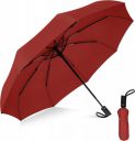 Rylan Automatic Open Travel Umbrella With Wind Vent - Large Windproof for Men, Women, Girls - Big Size for Rain Protection (Red)...