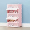 Rylan DIY Shoe Rack Organizer/Multi-Purpose Plastic 5 Layers Portable and Folding Shoe Rack (Pink)...