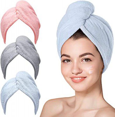 Rylan Hair Towel Absorbent Towel Hair-Drying Bathrobe Microfiber 500 GSM Bath Towel Hair Dry Cap Salon Towel (Multicolor) (Set of 1)