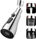 Rylan Universal Kitchen Faucet 3-Function Pull Down Sink Sprayer Attachment for Faucet Pull Out Spray Head Big Angle Rotatable Anti -Splash Faucet for Kitchen Rotating Sink Faucet Aerator (Silver)...