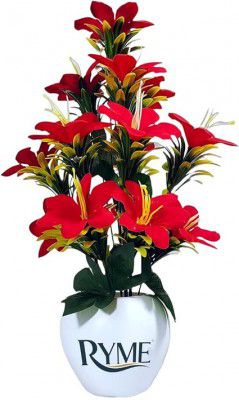 Ryme Artificial Lilly Wild Artificial Plant  with Pot (35 cm, Mul...more