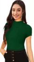 RYTE STYLE Casual Regular Sleeves Solid Women Dark Green Top...