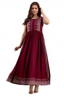 rytras Women's Rayon Printed Flared Kurti