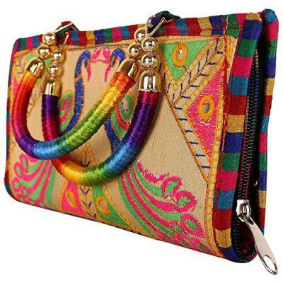 S A Gifts Womens Handmade Designer Rajasthani Printed Clutch Bag  