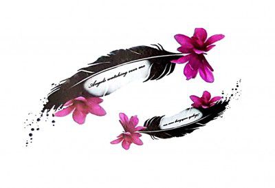 S.A.V.I 3D Temporary Tattoo Feather Flower Design Size 10.5x6cm 