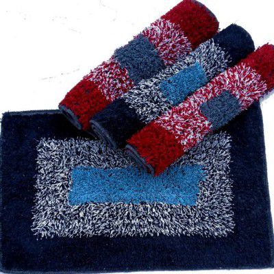 S K trading Cotton Door Mat  (Multicolor, Large, Pack of 4)