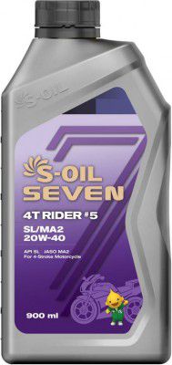 S-Oil 7 4T RIDER #5 SL/MA2 20W-40 Motorcycle High Performance Engine Oil  (900 ml, Pack of 1)