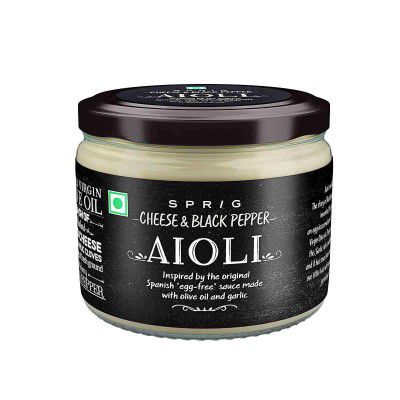 S P R I G Cheese & Black Pepper AIOLI | Delicious eggless dip 260g