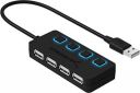 Sabrent 4-Port USB 2.0 Hub with Individual LED lit Power Switches (HB-UMLS)...