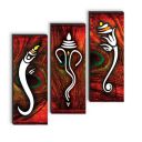 SAF set of 3 Lord Ganesha UV textured self adeshive wall painting for home decoration SANF-SJ1013...