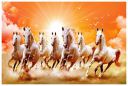 SAF 7 Running Horses Vastu UV Textured Wall Painting for Home Decoration, Office, Gym, College Wall decoration Painting 12 Inch x 18 Inch MDF1439...