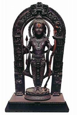 SAF Engineered Wood Action Ram Lalla MDF Cutout of Ram Lalla Statue in Ayodhya Mandir (2D), Idol Home Decor, Divine Gifts, Big Size Ram Lalla Statue, Showpiece, Multicolour