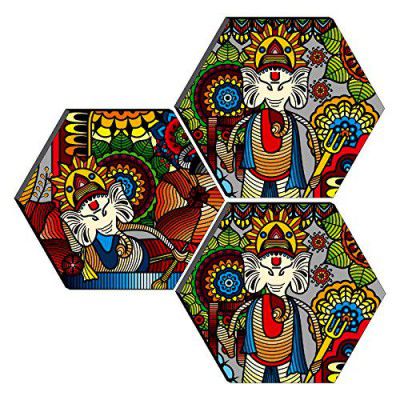 SAF Ganesha Modern Art 3 Piece of Hexagon  