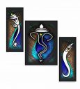 SAF Ganesha UV Textured Home Decorative Self Adhesive Painting (Multicolour, 12 Inch X 18 Inch) Set of 3 SANFJM1010...