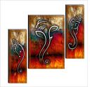 SAF paintings 6MM Ganesha Set of 3 Panel Digital Reprint 12 Inch X 18 Inch Painting SANFJM1004...