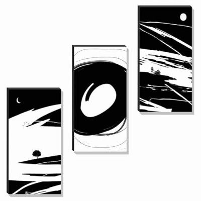 SAF Paintings Abstract shapes for Wall Decoration - Set Of 3, 30 cm x 51 cm JC-30