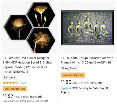 SAF Paintings at minimum 90% off