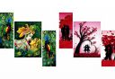 SAF paintings Beautiful Combo - Set of 3 Lord Radha Krishna Flute Love & Peacock Greenery Beautiful & Set Of 3 Couple Beautiful Painting (12 X 18 Inch)...