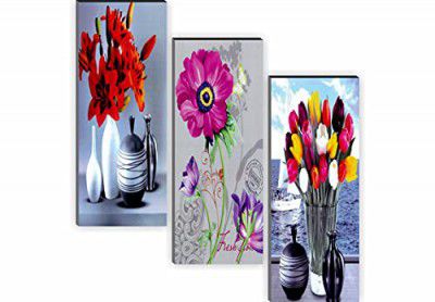 SAF paintings Floral 6MM MDF Framed Set of 3 Digital Reprint 15 inch x 18 inch Painting () SAFJ37 SAFJ37