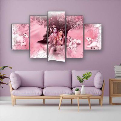 SAF paintings Set Of 5 Wall Painting With Frame For Home Decoration, Living Room, Spa, Office, Hotel Big Size Wall Décor 30 Inch x 18 Inch PNLS32207