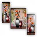 SAF Set of 3 Flower Pot UV Textured Paintings for living room with frame Painting 12 Inch X 18 Inch SAF-JM9131...