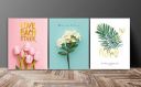 SAF Set of 3 Love Flower Design UV Coated 6MM MDF Home Decorative Gift Item Painting 12 inch X 27 inch SANFC12218, Floral, Multicolour...