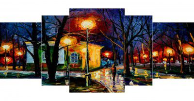 SAF Set of 5 Modern Art UV Textured Home Decorative Gift Item large Panel Painting 42 Inch X 18 Inch SANFPNL31126