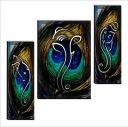 SAF UV Textured Set of 3 Ganesha Modern Art Print Panel Painting BANFJM1005...