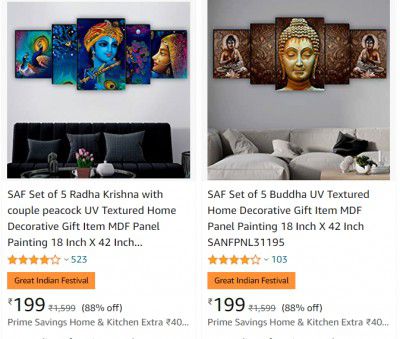 SAF Wall Painting pack of 5 @ ₹189