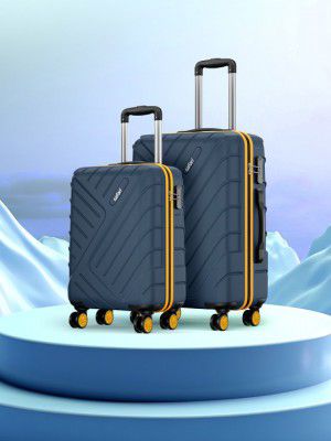 Safari Accent Set Of 2 Polycarbonate 8 wheel Hard Cabin & Medium Trolley Suitcase
