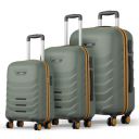 Safari Crescent 8 Wheels Set of 3 (Cabin + Medium + Large) Trolley Bags, Thyme Green...