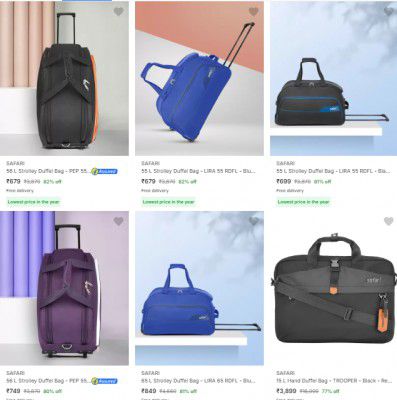 Safari Duffel Bags Starts at ₹679