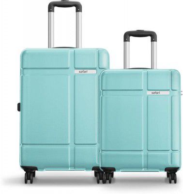 SAFARI Hard Body Set of 2 Luggage 8 Wheels - Route - Blue