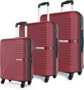 Safari Hard Body Set of 3 Luggage 4 Wheels - Magnum Zeno 3P set 4W - Maroon...