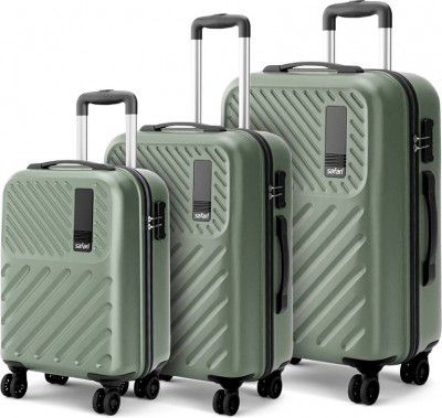 SAFARI Hard Body Set of 3 Luggage 8 Wheels - ZODIAC 3P SET 4W - Dark Green