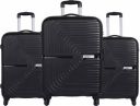 SAFARI  Hard Body Set of 3 Luggage - ECLIPSE 4W - Black...