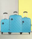 SAFARI  Hard Body Set of 3 Luggage - MOSAIC 55/65/77 4W CYAN - Blue...