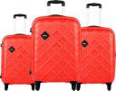 SAFARI Hard Body Set of 3 Luggage 4 Wheels - Mosaic 3P SET 4W - Red...