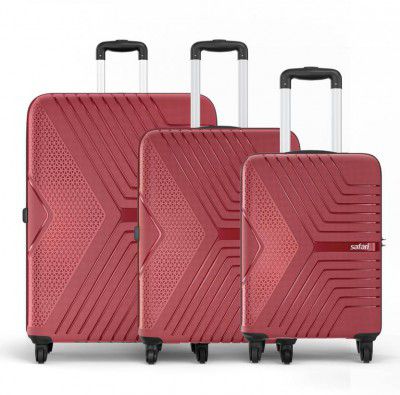 SAFARI  Hard Body Set of 3 Luggage - ZENO 4W - Maroon