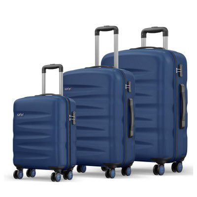 Safari Jupiter 8 Wheels Set of 3 (Cabin + Medium + Large) Trolley Bags Hard case Polycarbonate 360 Degree Wheeling Luggage
