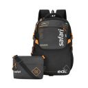 Safari Latch 40 Litre overnighter travel backpack (black) with a detachable fanny pack, spacious laptop backpack for trekking, office, business or leisure travel...