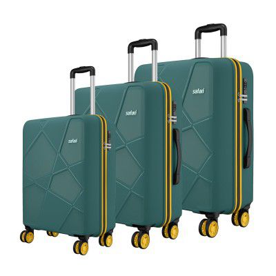 Safari Pentagon Neo 8 Wheels Set of 3 (Cabin + Medium + Large) Trolley Bags, Sage Green