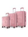 Safari Pentagon Pro 8 Wheels Set of 3 Trolley Bag, Hard Case Polypropylene, 360º Wheeling Small Check in Luggage, Suitcase for Travel, Trolley Bags for Travel, Rose Gold...