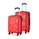 Safari Pentagon Trolley Bag Set, 55 cm and 65 cm Polypropylene Hardside Cabin and Check in Luggage, 4 Wheel Red Travel Suitcase - Small and Medium...