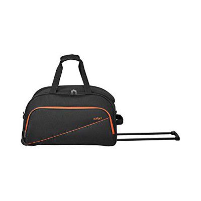 Safari Pep 65 Cms Polyester Black Check-In 2 Wheels Soft Duffle