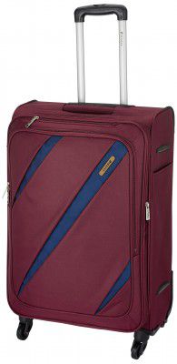 Safari Polyester 64 cms Red Suitcase (WOOLFER-4W-65-RED)