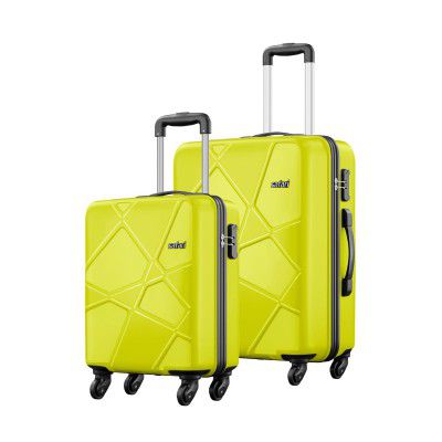 Safari Polypropylene (PP) Pentagon Hardside Small and Medium Size 4 Wheels Spinner Cabin & Check-in Luggage Set of 2 Suitcase Trolley Bags 55Cm & 66Cm