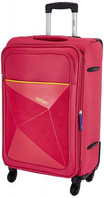 Safari Prisma 65 Cms Polyester Red Check-In 4 wheels Soft Suitcase-25.6 Inches